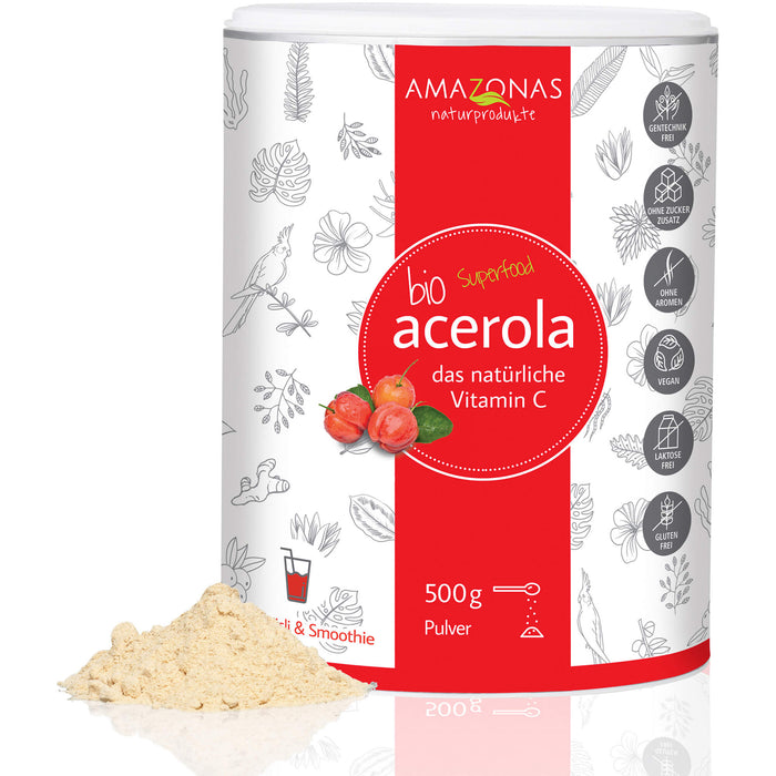 AMAZONAS Acerola Pulver bio, 500 g Pulver