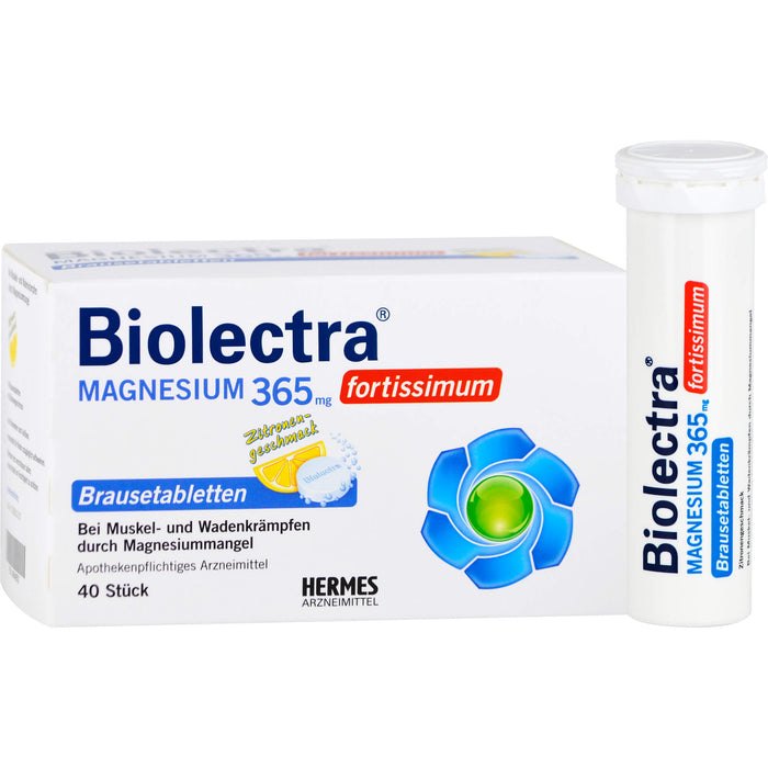 Biolectra Magnesium 365 mg fortissimum Brausetabletten Zitronengeschmack, 40 pc Tablettes