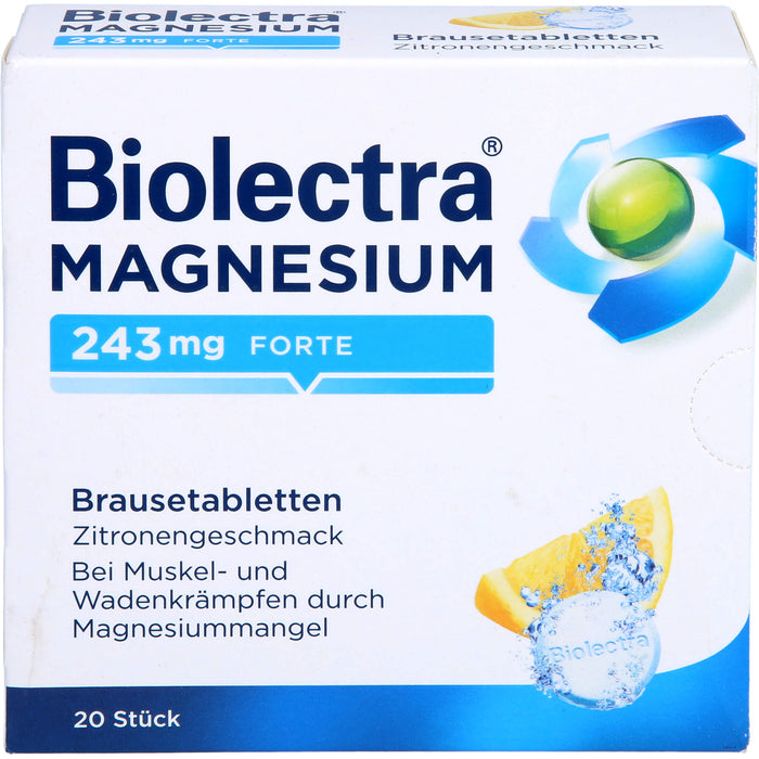 Biolectra Magnesium 243 mg forte Brausetabletten Zitronengeschmack, 20 St. Tabletten