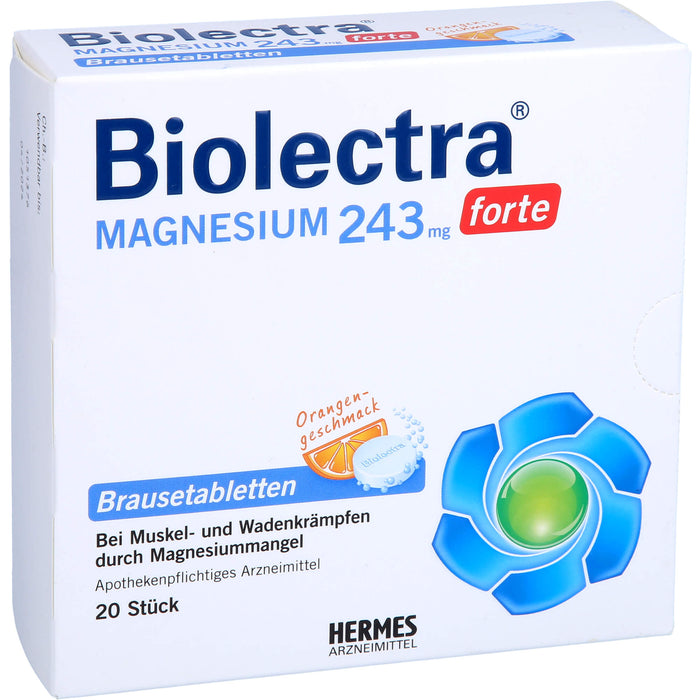 Biolectra Magnesium 243 mg forte Brausetabletten Orangengeschmack, 20 St BTA