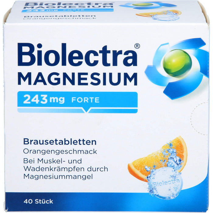 Biolectra Magnesium 243 mg forte Orange Brausetabletten, 40 pc Tablettes