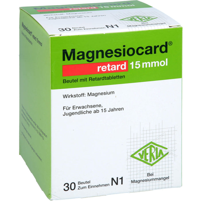 Magnesiocard retard 15 mmol Beutel mit Retardtabletten bei Magnesiummangel, 30 pc Sachets