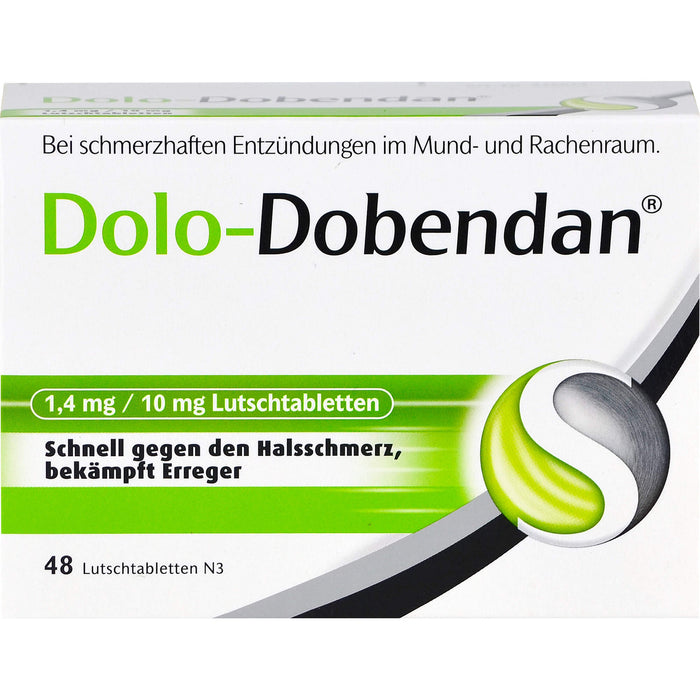 DOLO-DOBENDAN Lutschtabletten bei starken Halsschmerzen mit betäubender Wirkung, 48 pcs. Tablets