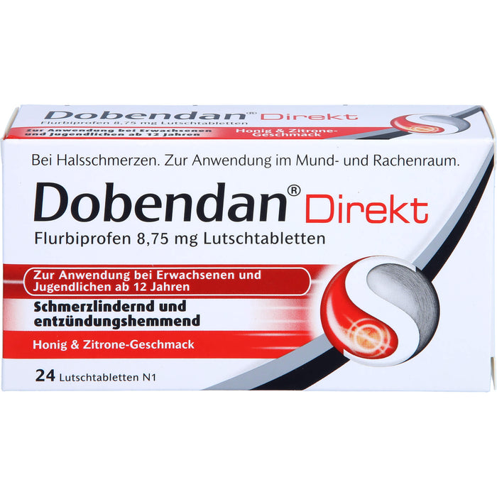 DOBENDAN Direkt Lutschtabletten bei starken Halsschmerzen & Schluckbeschwerden, 24 pc Tablettes