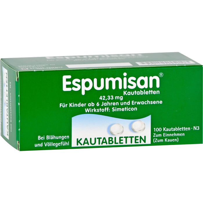 Espumisan Kautabletten bei Blähungen und Völlegefühl, 100 pcs. Tablets