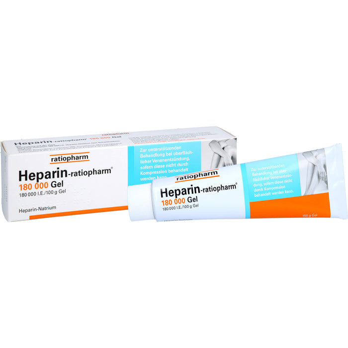 Heparin-ratiopharm 180 000 I.E.Gel bei oberflächlicher Venenentzündung, 150 g Gel