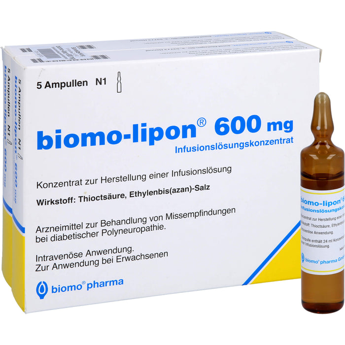 biomo-lipon 600 mg Infusionslösungskonzentrat, Konzentrat zur Herstellung einer Infusionslösung, 10 St AMP