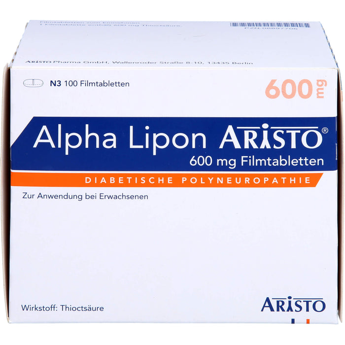 Alpha Lipon Aristo 600 mg Filmtabletten, 100 pc Tablettes