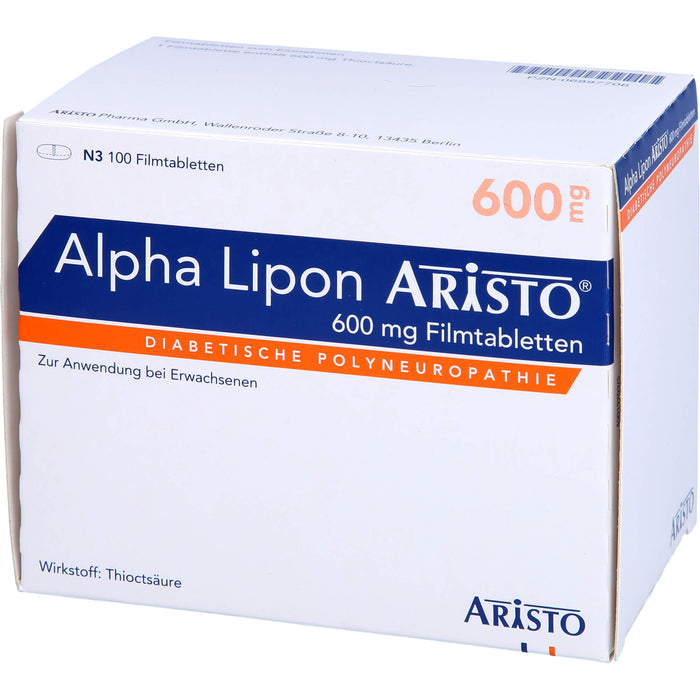 Alpha Lipon Aristo 600 mg Filmtabletten, 100 pc Tablettes