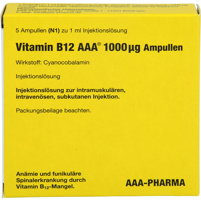 Vitamin B12 AAA 1000 µg Ampullen, 5 ml Lösung