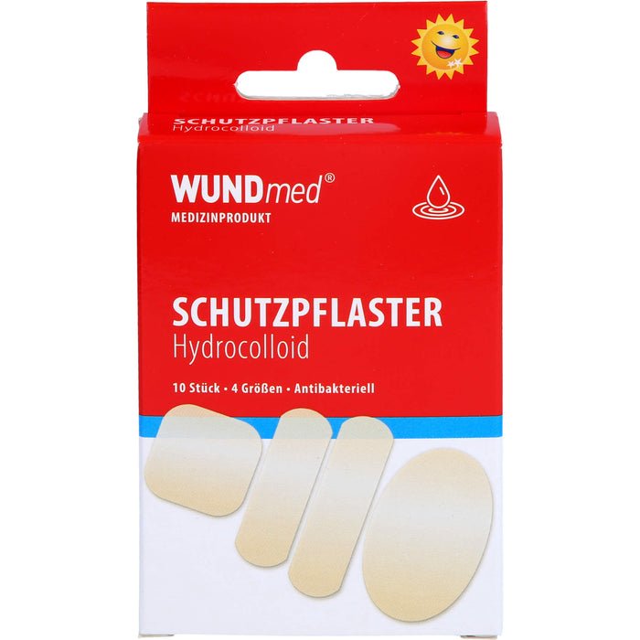 WUNDmed Wundpflaster Hydrocolloid 4 Größen zur beschleunigten Heilung von wundgescheuerten Hautpartien, 10 pcs. Patch