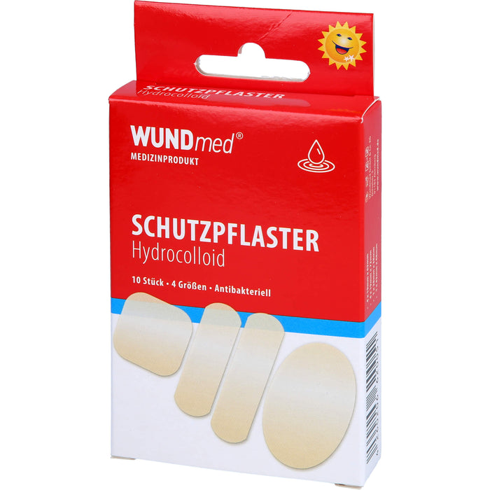 WUNDmed Wundpflaster Hydrocolloid 4 Größen zur beschleunigten Heilung von wundgescheuerten Hautpartien, 10 St. Pflaster