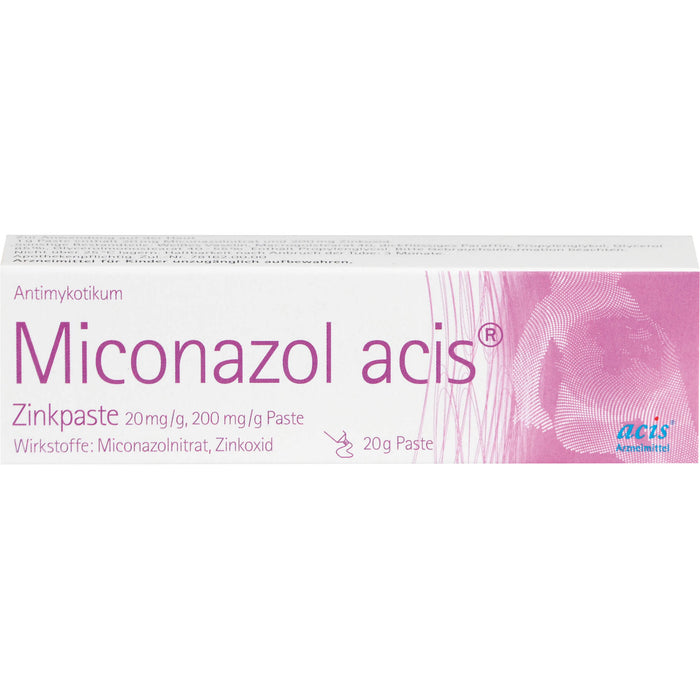 Miconazol acis Zinkpaste 20 mg/g gegen Pilzerkrankungen der Haut, 20 g Cream