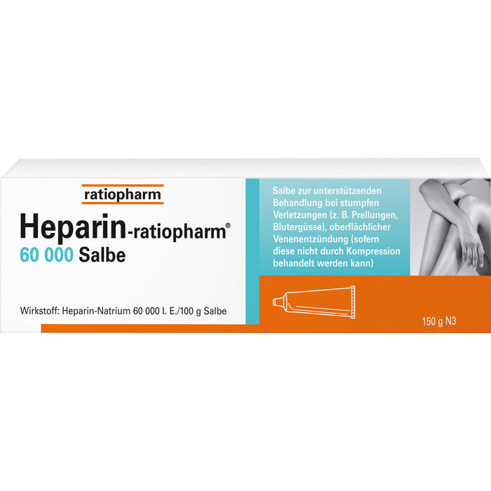 Heparin-ratiopharm 60000 Salbe bei stumpfen Verletzungen, 150 g Ointment