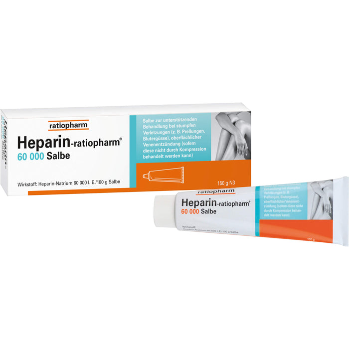 Heparin-ratiopharm 60000 Salbe bei stumpfen Verletzungen, 150 g Onguent