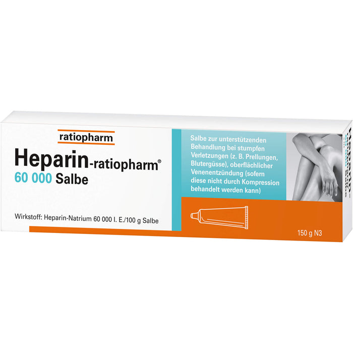 Heparin-ratiopharm 60000 Salbe bei stumpfen Verletzungen, 150 g Ointment