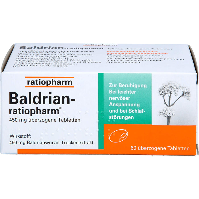 Baldrian-ratiopharm überzogene Tabletten zur Beruhigung, 60 pcs. Tablets