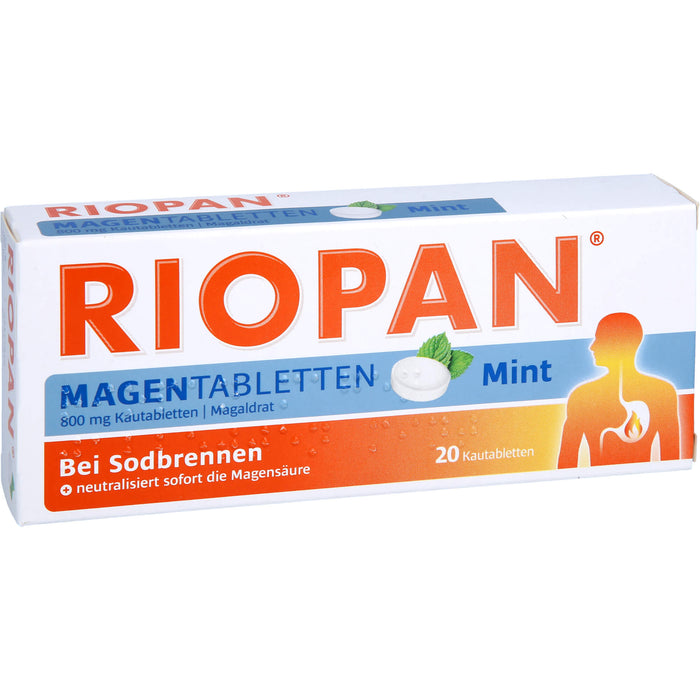 RIOPAN Magentabletten Kautabletten Mint bei Sodbrennen, 20 pcs. Tablets