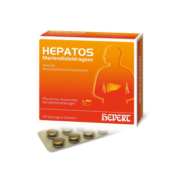 HEPATOS Mariendisteldragees Hevert, 100 pcs. Tablets