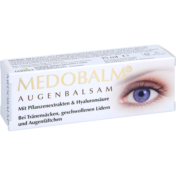 Medobalm Augenbalsam bei Tränensäcken, geschwollenen Lidern und Augenfältchen, 15 ml Cream