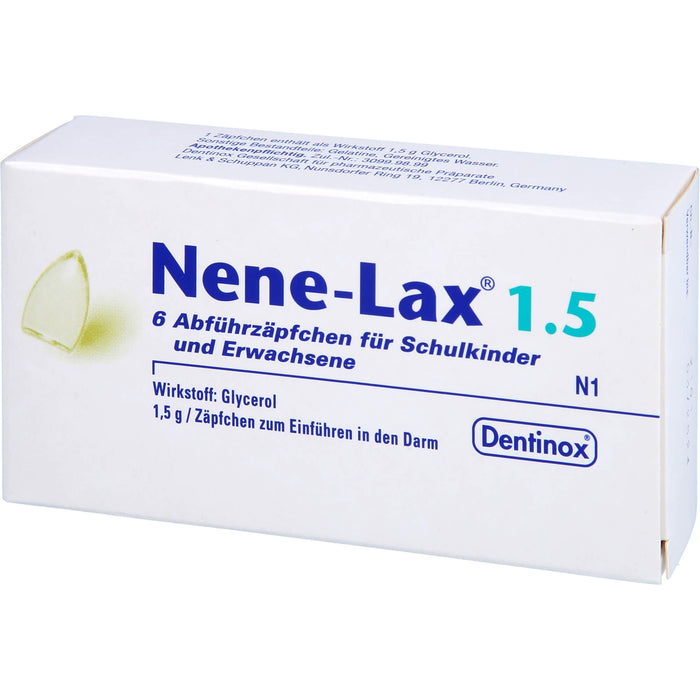 Nene-Lax 1.5 Abführzäpfchen für Schulkinder und Erwachsene, 5 pcs. Suppositories