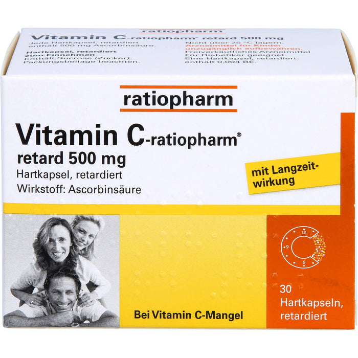 Vitamin C-ratiopharm retard 500 mg Hartkapseln, 30 pc Capsules