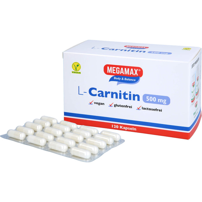 MEGAMAX Figur & Balance L-Carnitin 500 mg Kapseln, 120 pc Capsules