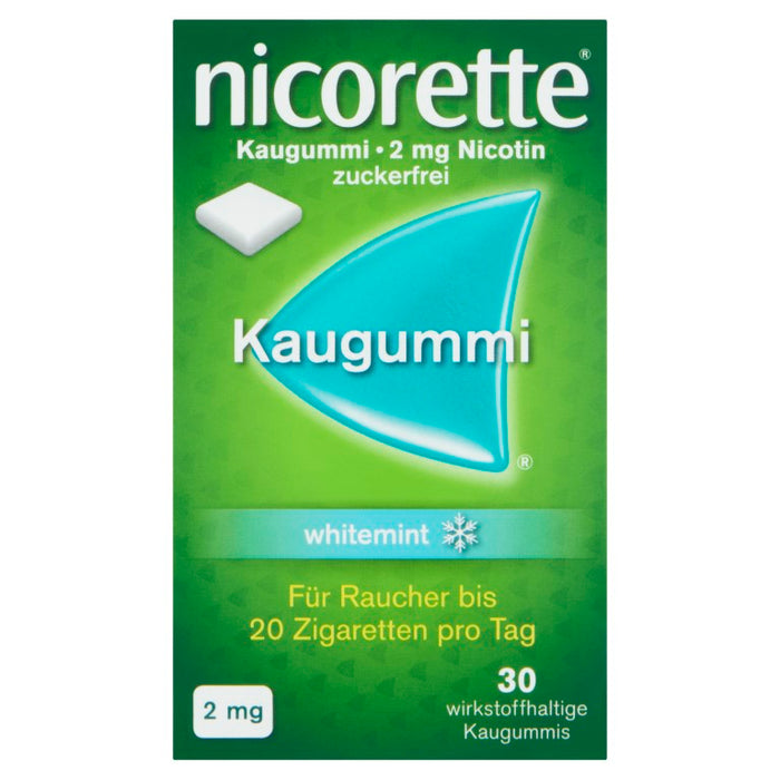 Nicorette whitemint 2 mg Kaugummi, 30 pc Gomme à mâcher