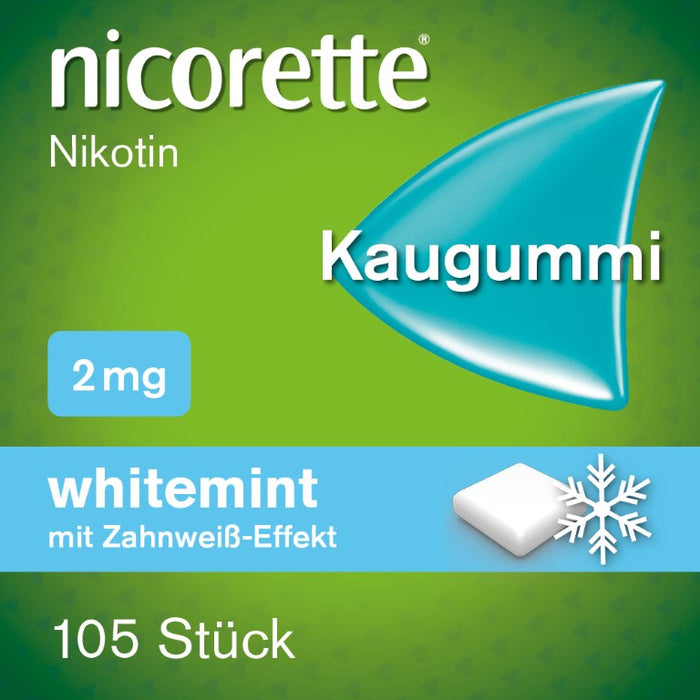 nicorette 2 mg whitemint Kaugummi für Raucher, 105 pcs. Chewing gum