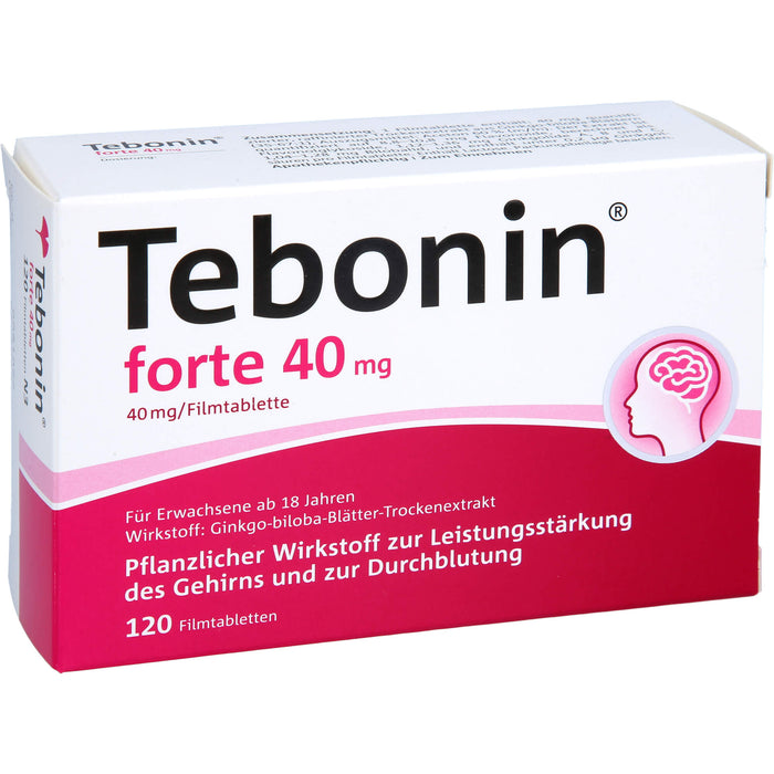 Tebonin forte 40 mg Filmtabletten zur Leistungsstärkung des Gehirns und zur Durchblutung, 120 St. Tabletten