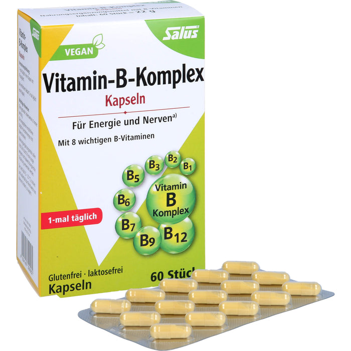 Salus Vitamin-B-Komplex Kapseln für Energie und Nerven, 60 pc Capsules