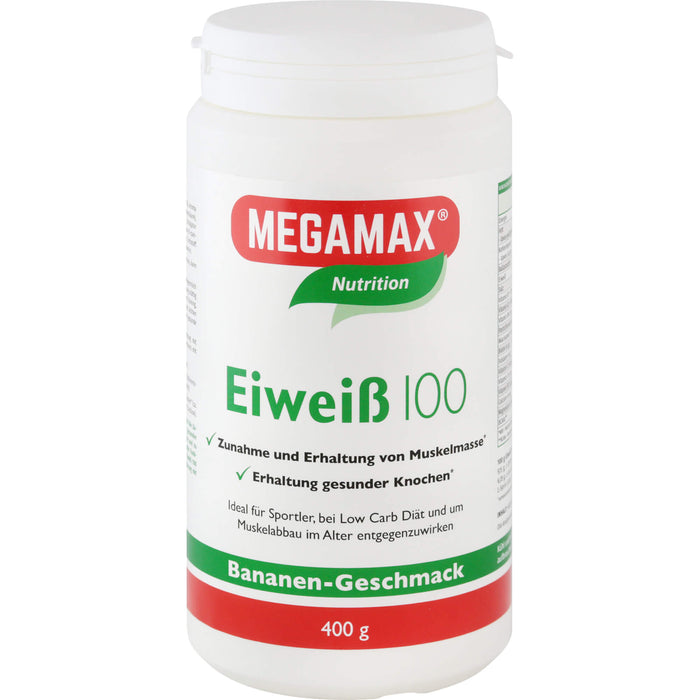 MEGAMAX Nutrition Eiweiß 100 Pulver Bananen-Geschmack, 400 g Poudre