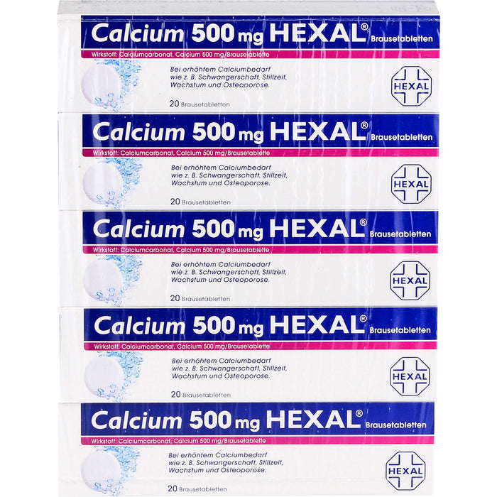 Calcium 500 mg HEXAL Brausetabletten, 100 pc Tablettes