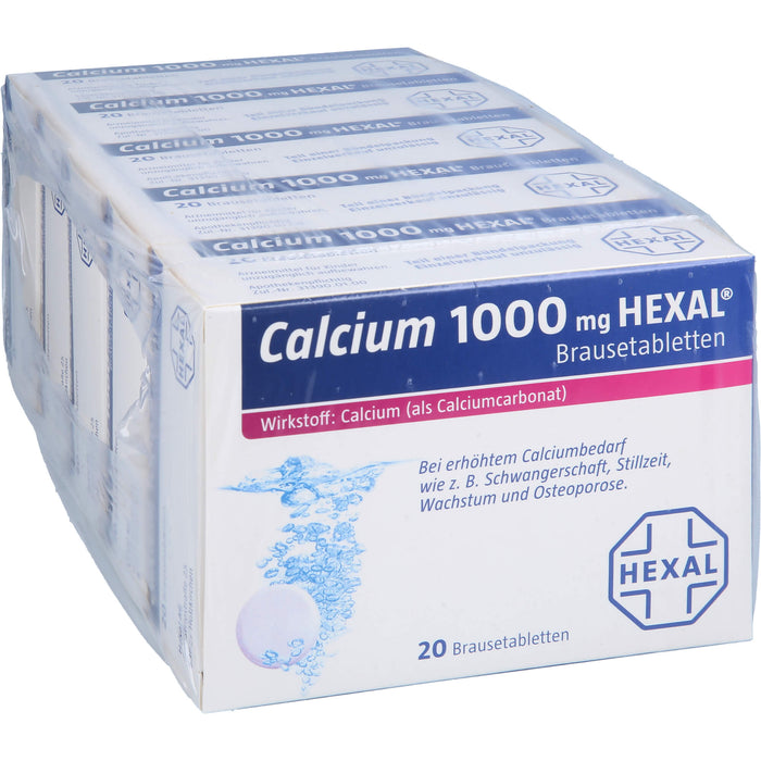 Calcium 1000 mg HEXAL Brausetabletten, 100 pc Tablettes