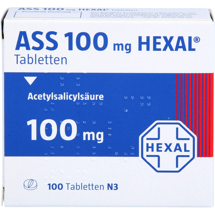 ASS 100 mg HEXAL Tabletten, 100 pc Tablettes