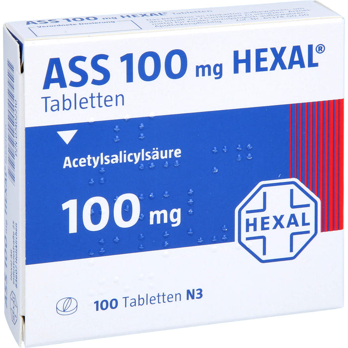 ASS 100 mg HEXAL Tabletten, 100 pc Tablettes