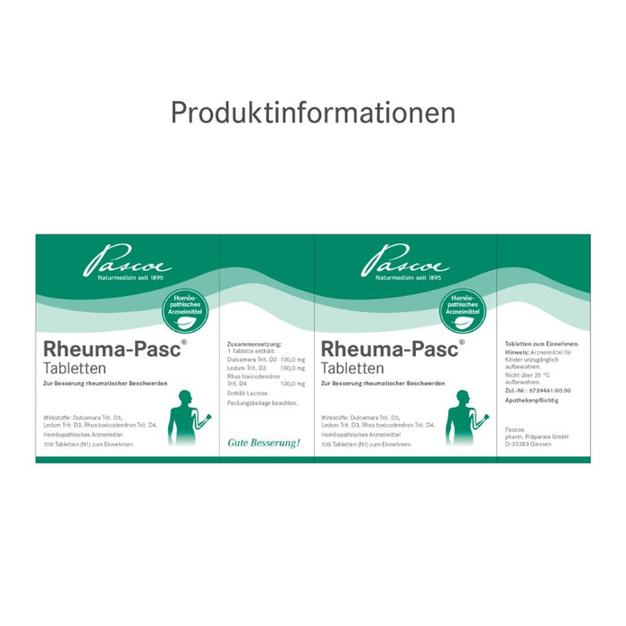 Rheuma-Pasc Tabletten bei rheumatischen Beschwerden, 100 pcs. Tablets