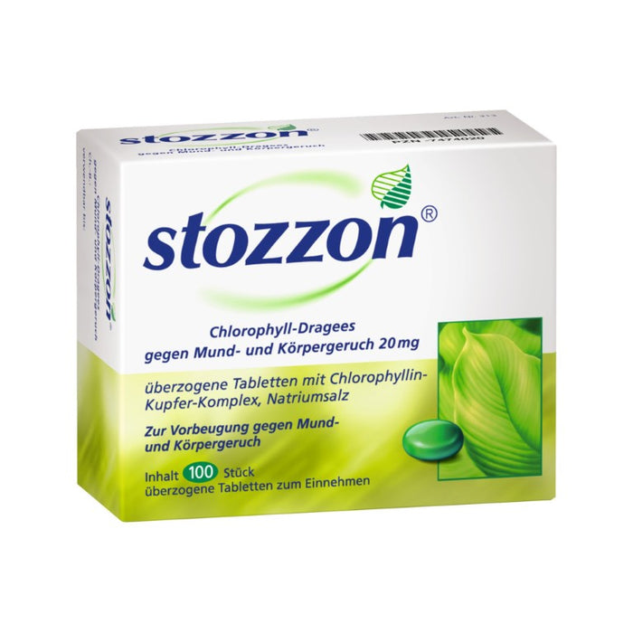 stozzon Chlorophyll-Dragees gegen Mund- und Körpergeruch, 100 pc Tablettes