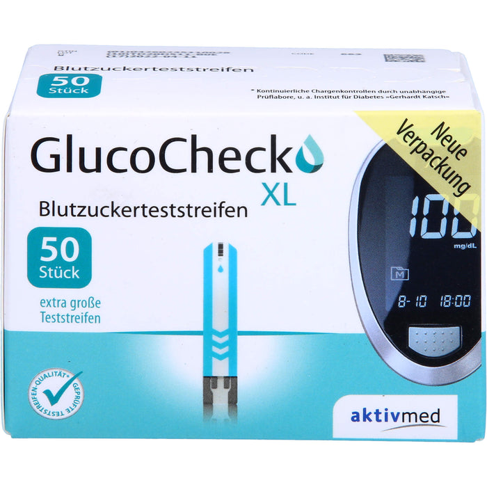 GlucoCheck XL Aktivmed Blutzuckerteststreifen, 50 pcs. Test strips