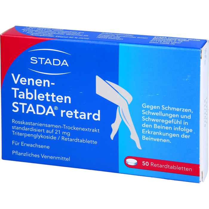 STADA Venen-Tabletten retard gegen Schmerzen, Schwellungen und Schweregefühl in den Beinen, 50 pc Tablettes