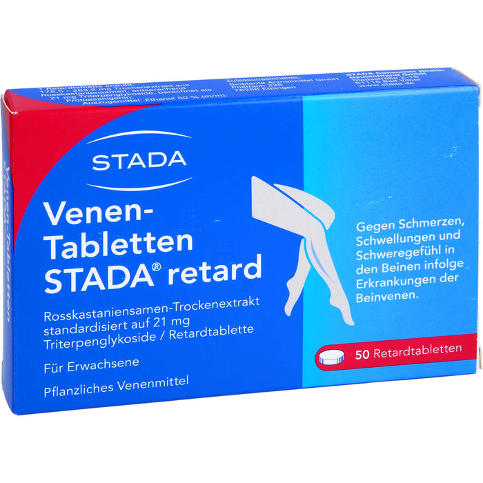 STADA Venen-Tabletten retard gegen Schmerzen, Schwellungen und Schweregefühl in den Beinen, 50 pcs. Tablets