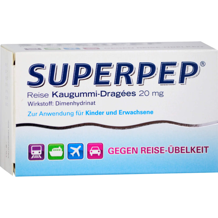 SUPERPEP Reise Kaugummi-Dragees, 20 pc Gomme à mâcher