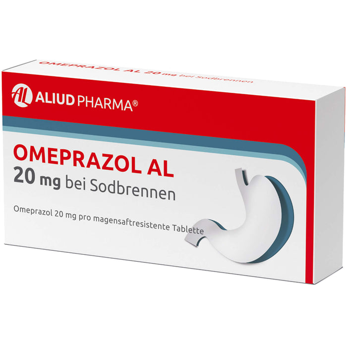 Omeprazol AL 20 mg Tabletten bei Sodbrennen, 7 St. Tabletten