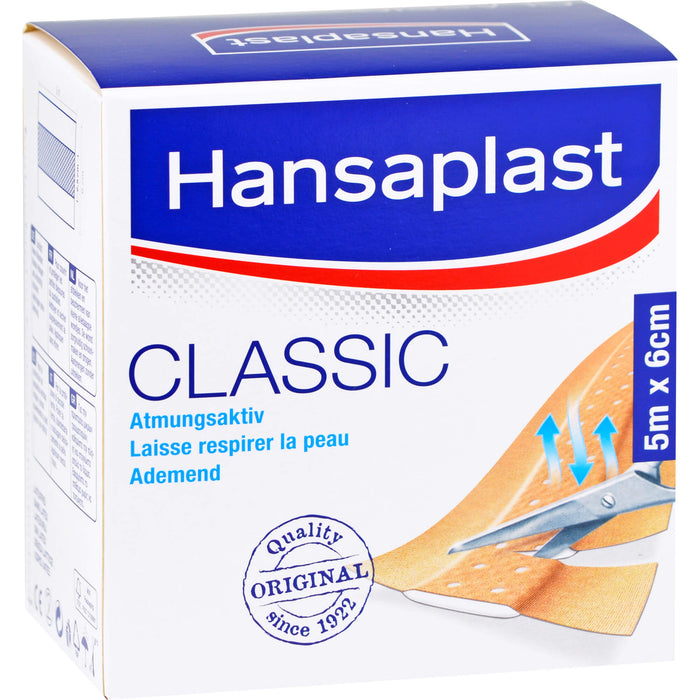 Hansaplast Classic Pflaster 5 m x 6 cm, 1 St. Pflaster