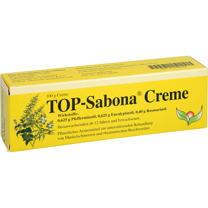 TOP Sabona Creme bei Muskelschmerzen und rheumatischen Beschwerden, 100 g Crème