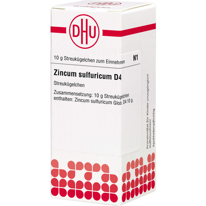 DHU Zincum sulfuricum D4 Streukügelchen, 10 g Globuli