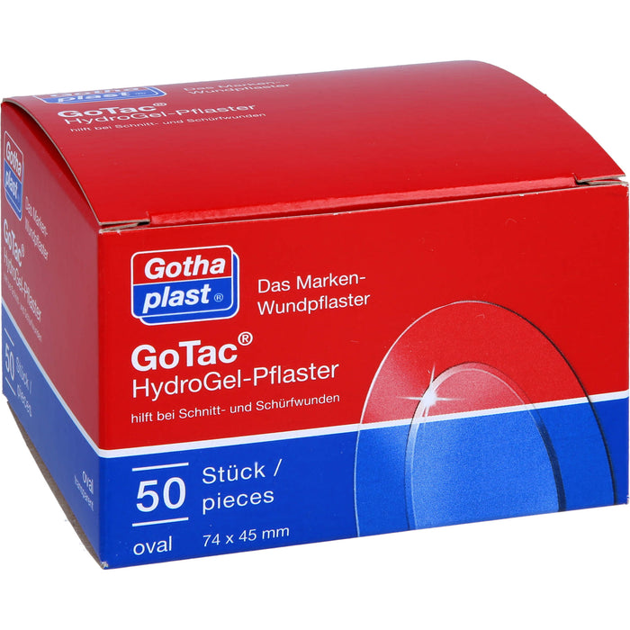 GoTac Hydro Gel-Pflaster 74x45 mm oval, 50 St. Pflaster