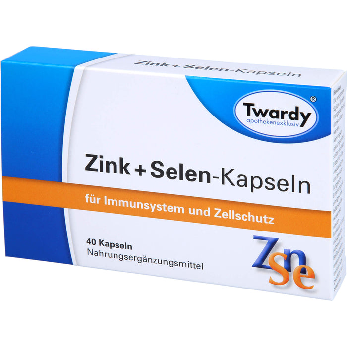 Twardy Zink + Selen-Kapseln für Immunsystem und Zellschutz, 40 pc Capsules