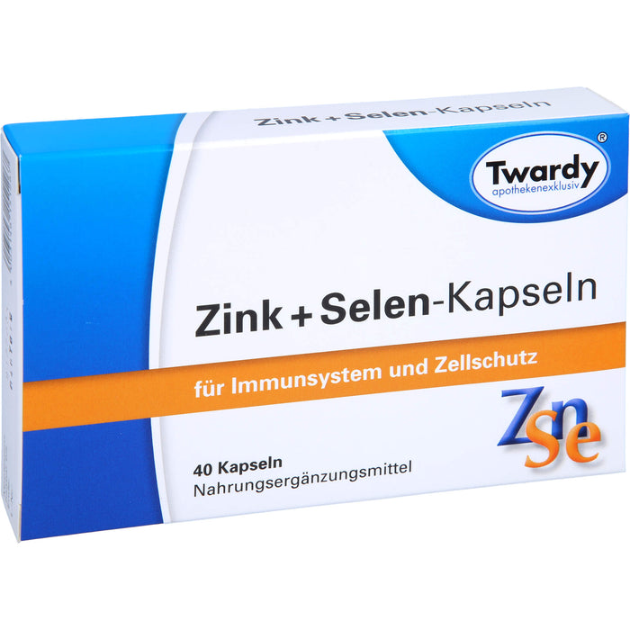 Twardy Zink + Selen-Kapseln für Immunsystem und Zellschutz, 40 St. Kapseln