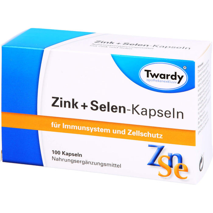 Twardy Zink + Selen-Kapseln für Immunsystem und Zellschutz, 100 St. Kapseln